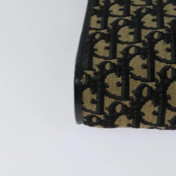 Christian Dior Trotter Canvas Shoulder Bag Navy Gold Auth 120603 - Picture 12 of 16